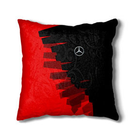 Подушка 3D с принтом MERCEDES BENZ SPORT в городе Новоалтайск, наволочка – 100% полиэстер, наполнитель – холлофайбер (легкий наполнитель, не вызывает аллергию). | состоит из подушки и наволочки. Наволочка на молнии, легко снимается для стирки | amg | auto | mercedes | авто | автомобиль | автомобильные | амг | бренд | марка | машины | мерседес