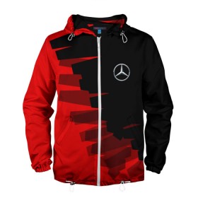 Мужская ветровка 3D с принтом MERCEDES BENZ SPORT в городе Новоалтайск, 100% полиэстер | подол и капюшон оформлены резинкой с фиксаторами, два кармана без застежек по бокам, один потайной карман на груди | Тематика изображения на принте: amg | auto | mercedes | авто | автомобиль | автомобильные | амг | бренд | марка | машины | мерседес