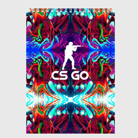 Скетчбук с принтом CS GO HYPER BEAST в городе Новоалтайск, 100% бумага
 | 48 листов, плотность листов — 100 г/м2, плотность картонной обложки — 250 г/м2. Листы скреплены сверху удобной пружинной спиралью | Тематика изображения на принте: hyper beast | кс го | скоростной зверь