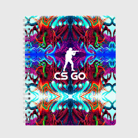 Тетрадь с принтом CS GO HYPER BEAST в городе Новоалтайск, 100% бумага | 48 листов, плотность листов — 60 г/м2, плотность картонной обложки — 250 г/м2. Листы скреплены сбоку удобной пружинной спиралью. Уголки страниц и обложки скругленные. Цвет линий — светло-серый
 | hyper beast | кс го | скоростной зверь