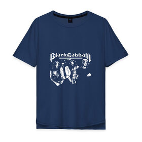 Мужская футболка хлопок Oversize с принтом Группа Black Sabbath в городе Новоалтайск, 100% хлопок | свободный крой, круглый ворот, “спинка” длиннее передней части | black sabbath | билл уорд | блек | блэк | гизер батлер | озборн | оззи | ози | осборн | сабат | сабатаж | сабатх | тони айомми