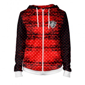 Женская толстовка 3D на молнии с принтом FLUMINENSE sport uniform в городе Новоалтайск, 100% полиэстер | длина до линии бедра, манжеты и пояс оформлены мягкой тканевой резинкой, двухслойный капюшон со шнурком для регулировки, спереди молния, по бокам два кармана | football | soccer