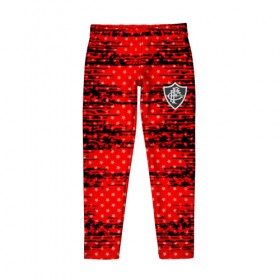 Детские леггинсы 3D с принтом FLUMINENSE sport uniform в городе Новоалтайск, полиэстер 85%, спандекс 15% | эластичный пояс, зауженный крой | football | soccer