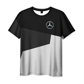 Мужская футболка 3D с принтом MERCEDES BENZ SPORT в городе Новоалтайск, 100% полиэфир | прямой крой, круглый вырез горловины, длина до линии бедер | amg | auto | mercedes | авто | автомобиль | автомобильные | амг | бренд | марка | машины | мерседес