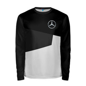 Мужской лонгслив 3D с принтом MERCEDES BENZ SPORT в городе Новоалтайск, 100% полиэстер | длинные рукава, круглый вырез горловины, полуприлегающий силуэт | amg | auto | mercedes | авто | автомобиль | автомобильные | амг | бренд | марка | машины | мерседес