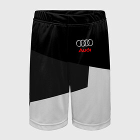 Детские спортивные шорты 3D с принтом AUDI SPORT АУДИ в городе Новоалтайск,  100% полиэстер
 | пояс оформлен широкой мягкой резинкой, ткань тянется
 | audi | auto | rs | sport | авто | автомобиль | автомобильные | ауди | бренд | марка | машины | спорт