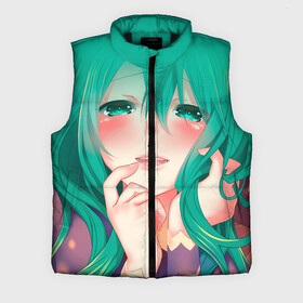 Мужской жилет утепленный 3D с принтом Miku Ahegao в городе Новоалтайск,  |  | Тематика изображения на принте: вокалоид | зеленоволосая девушка | мику ахегао | хатсуне мику