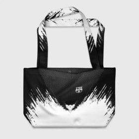 Пляжная сумка 3D с принтом Barcelona black 2018 в городе Новоалтайск, 100% полиэстер | застегивается на металлическую кнопку; внутренний карман застегивается на молнию. Стенки укреплены специальным мягким материалом, чтобы защитить содержимое от несильных ударов
 | football | soccer | барселона