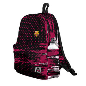 Рюкзак 3D с принтом Barcelona abstract collection в городе Новоалтайск, 100% полиэстер | лямки с регулируемой длиной, сверху петелька, чтобы рюкзак можно было повесить на вешалку. Основное отделение закрывается на молнию, как и внешний карман. Внутри два дополнительных кармана, один из которых закрывается на молнию. По бокам два дополнительных кармашка | football | soccer | барселона