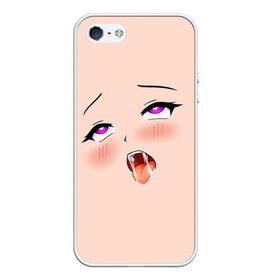 Чехол для iPhone 5/5S матовый с принтом Ahegao Face в городе Новоалтайск, Силикон | Область печати: задняя сторона чехла, без боковых панелей | 