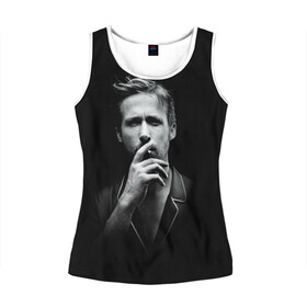 Женская майка 3D с принтом Ryan Gosling в городе Новоалтайск, 100% полиэстер | круглая горловина, прямой силуэт, длина до линии бедра | ryan gosling | актер | райан гослинг