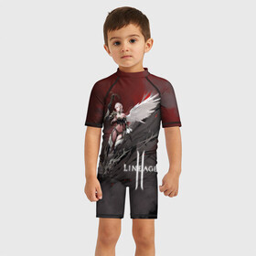 Детский купальный костюм 3D с принтом Angel в городе Новоалтайск, Полиэстер 85%, Спандекс 15% | застежка на молнии на спине | goddess of destruction | line age | line age ii | lineage ii | линейка