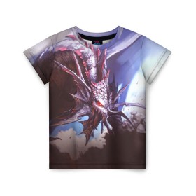 Детская футболка 3D с принтом Dragon в городе Новоалтайск, 100% гипоаллергенный полиэфир | прямой крой, круглый вырез горловины, длина до линии бедер, чуть спущенное плечо, ткань немного тянется | goddess of destruction | line age | line age ii | lineage ii | линейка