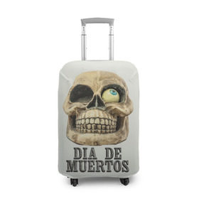 Чехол для чемодана 3D с принтом Dia de muertos в городе Новоалтайск, 86% полиэфир, 14% спандекс | двустороннее нанесение принта, прорези для ручек и колес |   | кости | скелет | ужас | череп