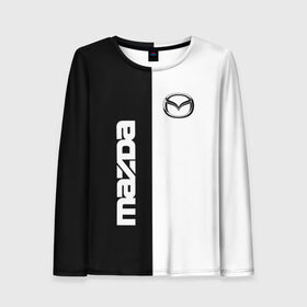 Женский лонгслив 3D с принтом Mazda в городе Новоалтайск, 100% полиэстер | длинные рукава, круглый вырез горловины, полуприлегающий силуэт | mazda | авто | автомобиль | мазда