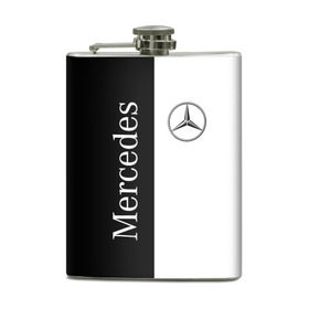 Фляга с принтом Mercedes в городе Новоалтайск, металлический корпус | емкость 0,22 л, размер 125 х 94 мм. Виниловая наклейка запечатывается полностью | Тематика изображения на принте: benz | mercedes | авто | автомобиль | бенз | мерседес