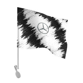 Флаг для автомобиля с принтом Mercedes в городе Новоалтайск, 100% полиэстер | Размер: 30*21 см | mercedes | мерседес