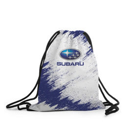 Рюкзак-мешок 3D с принтом Subaru в городе Новоалтайск, 100% полиэстер | плотность ткани — 200 г/м2, размер — 35 х 45 см; лямки — толстые шнурки, застежка на шнуровке, без карманов и подкладки | Тематика изображения на принте: auto | car | race | subaru | авто | гонки | краска | краски | марка | машина | субару