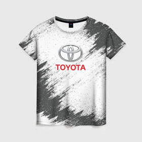 Женская футболка 3D с принтом TOYOTA в городе Новоалтайск, 100% полиэфир ( синтетическое хлопкоподобное полотно) | прямой крой, круглый вырез горловины, длина до линии бедер | auto | car | race | toyota | авто | гонки | краска | краски | марка | машина | тойота