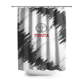 Штора 3D для ванной с принтом TOYOTA в городе Новоалтайск, 100% полиэстер | плотность материала — 100 г/м2. Стандартный размер — 146 см х 180 см. По верхнему краю — пластиковые люверсы для креплений. В комплекте 10 пластиковых колец | auto | car | race | toyota | авто | гонки | краска | краски | марка | машина | тойота