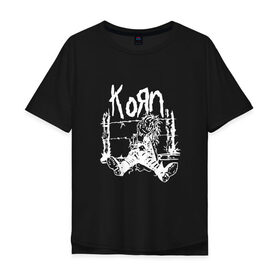 Мужская футболка хлопок Oversize с принтом Korn в городе Новоалтайск, 100% хлопок | свободный крой, круглый ворот, “спинка” длиннее передней части | korn | koяn | альтернативный | арвизу | гранж | грув | группа | дэвис | корн | коян | лузье | манки | метал | музыка | нюметал | панк | песни | рок | уэлч | филди | филипп | хэд | череп | шаффер