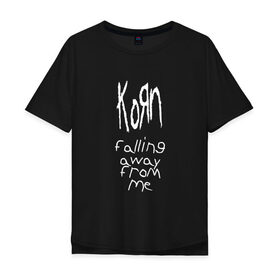 Мужская футболка хлопок Oversize с принтом Korn - falling away from me в городе Новоалтайск, 100% хлопок | свободный крой, круглый ворот, “спинка” длиннее передней части | Тематика изображения на принте: korn | koяn | альтернативный | арвизу | гранж | грув | группа | дэвис | корн | коян | лузье | манки | метал | музыка | нюметал | панк | песни | рок | уэлч | филди | филипп | хэд | череп | шаффер