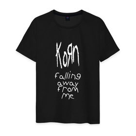 Мужская футболка хлопок с принтом Korn - falling away from me в городе Новоалтайск, 100% хлопок | прямой крой, круглый вырез горловины, длина до линии бедер, слегка спущенное плечо. | korn | koяn | альтернативный | арвизу | гранж | грув | группа | дэвис | корн | коян | лузье | манки | метал | музыка | нюметал | панк | песни | рок | уэлч | филди | филипп | хэд | череп | шаффер