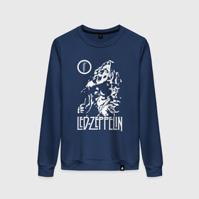 Женский свитшот хлопок с принтом led zeppelin в городе Новоалтайск, 100% хлопок | прямой крой, круглый вырез, на манжетах и по низу широкая трикотажная резинка  | led | led zeppelin | блюз | группа | джимми пейдж | джон генри бонэм | джон пол джонс | лед зепелен | лед зеппелин | метал | роберт плант | рок | тяжелый | фолк | хард | хардрок | хеви | хевиметал