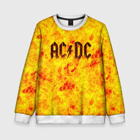 Детский свитшот 3D с принтом AC/DC Hell-Fire в городе Новоалтайск, 100% полиэстер | свободная посадка, прямой крой, мягкая тканевая резинка на рукавах и понизу свитшота | ac dc | acdc | fire | hard rock | rock | асдс | рок | эй си ди си