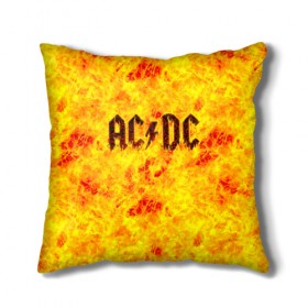 Подушка 3D с принтом AC/DC Hell-Fire в городе Новоалтайск, наволочка – 100% полиэстер, наполнитель – холлофайбер (легкий наполнитель, не вызывает аллергию). | состоит из подушки и наволочки. Наволочка на молнии, легко снимается для стирки | ac dc | acdc | fire | hard rock | rock | асдс | рок | эй си ди си