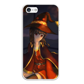 Чехол для iPhone 5/5S матовый с принтом Megumin в городе Новоалтайск, Силикон | Область печати: задняя сторона чехла, без боковых панелей | aqua | darkness | kono subarashii | konosuba | megumin | этот замечательный мир
