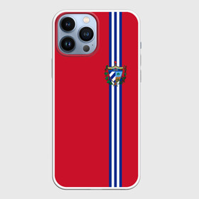 Чехол для iPhone 13 Pro Max с принтом Куба, лента с гербом в городе Новоалтайск,  |  | cu | cub | cuba | гавана | герб | государство | знак | кастро | куба | кубинская | кубинский | надпись | остров свободы | патриот | полосы | республика | символ | страна | флаг | флага | цвета | че