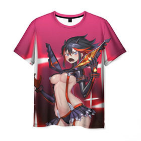 Мужская футболка 3D с принтом Kill La Kill в городе Новоалтайск, 100% полиэфир | прямой крой, круглый вырез горловины, длина до линии бедер | anime | kill la kill | ryuko matoi | аниме | круши кромсай | рюко матой | убей | умри