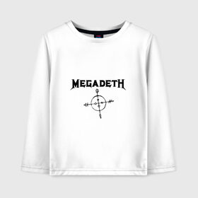 Детский лонгслив хлопок с принтом Megadeth в городе Новоалтайск, 100% хлопок | круглый вырез горловины, полуприлегающий силуэт, длина до линии бедер | megadet | megadeth | группа | дирк вербурен | дэвид эллефсон | дэйв мастейн | кико лоурейро | мегадет | мегадетх | метал | рок | трэш | трэшметал | тяжелый | хард | хардрок | хеви | хевиметал