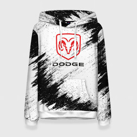 Женская толстовка 3D с принтом DODGE в городе Новоалтайск, 100% полиэстер  | двухслойный капюшон со шнурком для регулировки, мягкие манжеты на рукавах и по низу толстовки, спереди карман-кенгуру с мягким внутренним слоем. | car | dodge |  auto | авто | додж | машина