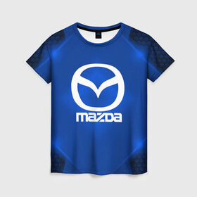 Женская футболка 3D с принтом Mazda SPORT в городе Новоалтайск, 100% полиэфир ( синтетическое хлопкоподобное полотно) | прямой крой, круглый вырез горловины, длина до линии бедер | auto | automobile | car | carbon | machine | mazda | motor | motor car | sport car | автомашина | бренд | легковой автомобиль | мазда | марка | спортивный автомобиль | тачка