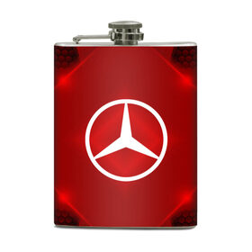 Фляга с принтом Mercedes SPORT в городе Новоалтайск, металлический корпус | емкость 0,22 л, размер 125 х 94 мм. Виниловая наклейка запечатывается полностью | Тематика изображения на принте: 
