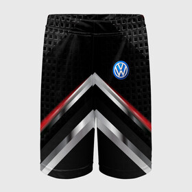 Детские спортивные шорты 3D с принтом Volkswagen abstract line в городе Новоалтайск,  100% полиэстер
 | пояс оформлен широкой мягкой резинкой, ткань тянется
 | auto | automobile | car | carbon | machine | motor | motor car | sport car | volkswagen | автомашина | бренд | легковой автомобиль | марка | спортивный автомобиль | тачка