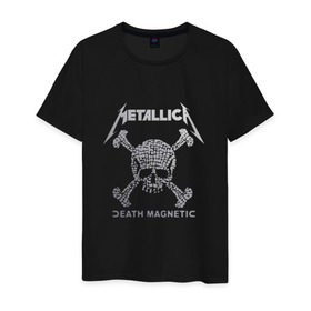 Мужская футболка хлопок с принтом Metallica, death magnetic в городе Новоалтайск, 100% хлопок | прямой крой, круглый вырез горловины, длина до линии бедер, слегка спущенное плечо. | metallica | джеймс хэтфилд | кирк хэмметт | ларс ульрих | металлика | роберт трухильо | рок группа