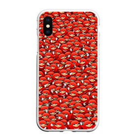 Чехол для iPhone XS Max матовый с принтом Угандийские Наклзы в городе Новоалтайск, Силикон | Область печати: задняя сторона чехла, без боковых панелей | sonic | ехидна | красный | мем | паттерн | персонаж | соник | толпа
