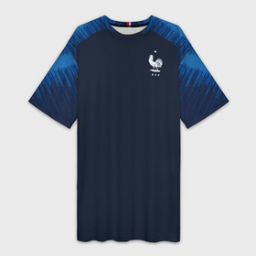 Платье-футболка 3D с принтом France home WC 2018 в городе Новоалтайск,  |  | Тематика изображения на принте: confederation | cup | euro | france | world | европы | конфедераций | кубок | мира | франция | чемпионат