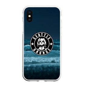 Чехол для iPhone XS Max матовый с принтом Seattle grunge в городе Новоалтайск, Силикон | Область печати: задняя сторона чехла, без боковых панелей | cobain | kurt | nevermino | nirvana | альтернативный | гранж | грол | группа | дональд | кобейн | курт | музыка | надпись | нервана | нирвана | новоселич | певец | рок | смайл | смайлик | солист