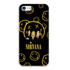 Чехол для iPhone 5/5S матовый с принтом Nirvana в городе Новоалтайск, Силикон | Область печати: задняя сторона чехла, без боковых панелей | cobain | kurt | nevermino | nirvana | альтернативный | гранж | грол | группа | дональд | кобейн | курт | музыка | надпись | нервана | нирвана | новоселич | певец | рок | смайл | смайлик | солист