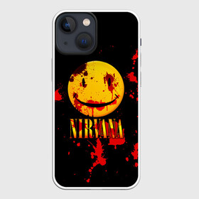 Чехол для iPhone 13 mini с принтом Nirvana в городе Новоалтайск,  |  | cobain | kurt | nevermino | nirvana | альтернативный | гранж | грол | группа | дональд | кобейн | курт | музыка | надпись | нервана | нирвана | новоселич | певец | рок | смайл | смайлик | солист