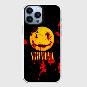Чехол для iPhone 13 Pro Max с принтом Nirvana в городе Новоалтайск,  |  | Тематика изображения на принте: cobain | kurt | nevermino | nirvana | альтернативный | гранж | грол | группа | дональд | кобейн | курт | музыка | надпись | нервана | нирвана | новоселич | певец | рок | смайл | смайлик | солист