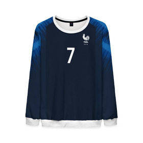 Мужской свитшот 3D с принтом Griezmann home 18-19 WC в городе Новоалтайск, 100% полиэстер с мягким внутренним слоем | круглый вырез горловины, мягкая резинка на манжетах и поясе, свободная посадка по фигуре | antoine | cup | euro | france | griezmann | world | антуан | гризманн | конфедераций | кубок | франция | чемпионат