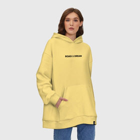 Худи SuperOversize хлопок с принтом Road to the dream. Black в городе Новоалтайск, 70% хлопок, 30% полиэстер, мягкий начес внутри | карман-кенгуру, эластичная резинка на манжетах и по нижней кромке, двухслойный капюшон
 | мечта | мотивация | следуй за мечтой | спорт