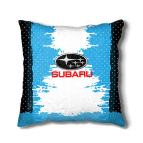 Подушка 3D с принтом Subaru в городе Новоалтайск, наволочка – 100% полиэстер, наполнитель – холлофайбер (легкий наполнитель, не вызывает аллергию). | состоит из подушки и наволочки. Наволочка на молнии, легко снимается для стирки | auto | automobile | car | carbon | machine | motor | motor car | sport car | subaru | автомашина | бренд | легковой автомобиль | марка | спортивный автомобиль | субару | тачка
