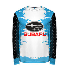 Мужской лонгслив 3D с принтом Subaru в городе Новоалтайск, 100% полиэстер | длинные рукава, круглый вырез горловины, полуприлегающий силуэт | auto | automobile | car | carbon | machine | motor | motor car | sport car | subaru | автомашина | бренд | легковой автомобиль | марка | спортивный автомобиль | субару | тачка