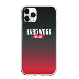Чехол для iPhone 11 Pro Max матовый с принтом Hard work pays off 3D RedB в городе Новоалтайск, Силикон |  | carbon | мотивация | спорт | цели
